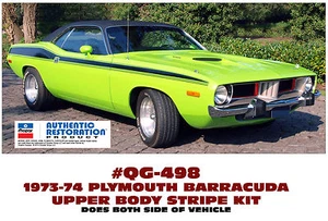 QG-498 1973-74 PLYMOUTH BARRACUDA - UPPER BODY SIDE STRIPES - Bild 1 von 1