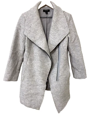 Halogen Asymmetrical Zip Boiled Wool Blend Coat Size Medium EUC - Image 1 of 4