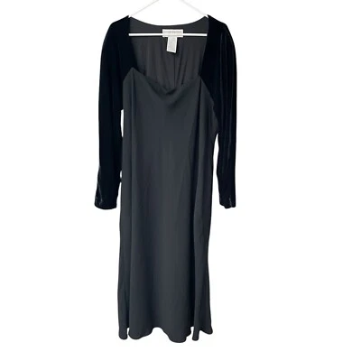NWT Jones New York Dress Womens 20W Black Velvet Sleeves Lined Evening Formal - Image 1 of 4