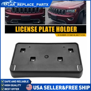 For 2017-2023 Jeep Grand Cherokee Front License Plate Frame Holder Mount Bracket - Picture 1 of 13