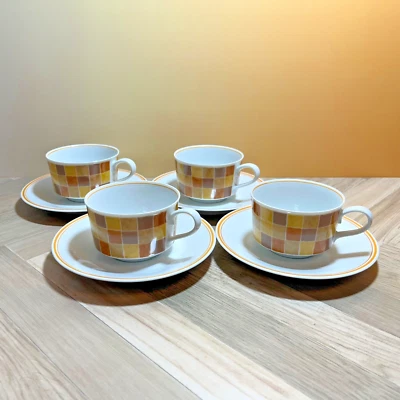 Lot de 4 tasses à thé et soucoupes japonaises vintage Noritake - rétro années... - Photo 1/4
