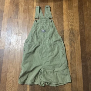Vans Short Overalls Womens Size Small Army Green Shortalls 5" Inseam - Picture 1 of 15