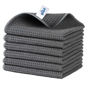 Waffle Pattern Cleaning Cloths, Reusable Absorbent 12.6 x 12.6 inch Gray - Picture 1 of 7