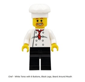 LEGO City (chef018) Chef Minifigure [#8398] 2009 - New, Exclusive & Retired