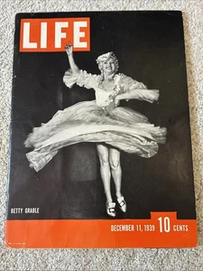 LIFE Magazine Dec 11 1939 Betty Grable Kansas Girls Jawaharlal Nehru John Sloan - Picture 1 of 12