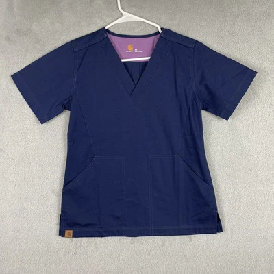 Carhartt Scrub Top Womens XS Blue Force V-Neck Medical Uniform Pocket - Image 1 of 4