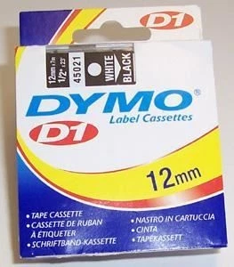 DYMO Pita Label Standard D1 - Hitam Putih, 12mm x 7m - Image 1 of 1