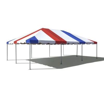 Commercial Frame Tent 20x30 Red White Blue Vinyl Canopy Waterproof Event Party - Image 1 of 4