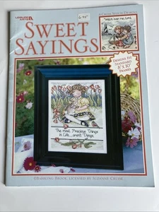 VTG Leisure Arts #3591 Sweet Sayings Cross Stitch Patterns Charts 8 Designs 2003 - Picture 1 of 5