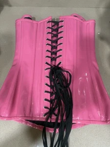 Hot Pink Vinyl Corset Size M - Picture 1 of 3
