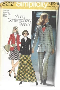 1972 SIMPLICITY 5212 PATTERN-WOMEN-SIZE 12-BUST 34- AS-IS, USED-PRINTED IN USA - Picture 1 of 2