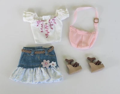 COMPLETO 2003 Barbie Fashion Fever Ave Sony Outfit Boho Top Saia Bolsa Sapatos - Imagem 1 de 2