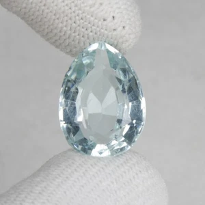 16.06 Ct. Pear Cut Lab-Created Blue Aquamarine Loose Gemstone For Jewelry - Picture 1 of 4