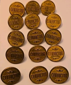 15 Railroad Train Conductor Antique Brass Button JR Gaunt & Sons Made in England - Picture 1 of 8
