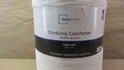 Mainstays  Corduroy Comforter, Vanilla Dream, King - Image 1 of 4