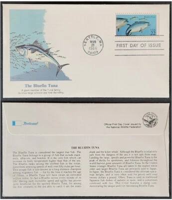 BLUEFIN TUNA FIRST DAY ISSUE ENVELOPE - SEATTLE, WA POSTMARK - MARCH 21, 1986 - Image 1 of 3