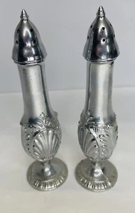 Vintage Set Of Silver Plated Salt And Pepper Shakers 6" VTG Antique - Picture 1 of 8