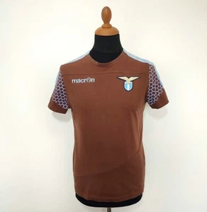 SS Lazio T-Shirt Size S Macron Authentic Jersey Cotton Brown Men Football Calcio - Picture 1 of 9
