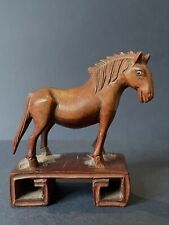 Vintage Chinese Oriental Carved Mahogany Wood Horse. Statue / Figurine / Carving