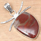 925 Silver Designer Jasper Gemstone Valentine's Gifted Jewelry Pendants 2.25"