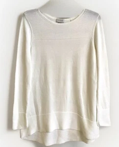 Maglione leggero Kinross donna manica lunga orlo a costine bianco taglia media - Foto 1 di 6