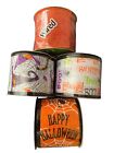 Crafter's Square 2.5" x 3 yds Halloween Wire-Edge Ribbon lot of 4 