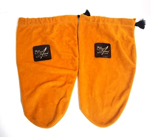 VINTAGE 2 ROYAL IMPERIAL FLORSHEIM SHOE GOLD VELOUR DUST SCUFF PROTECTOR BAGS - Picture 1 of 3