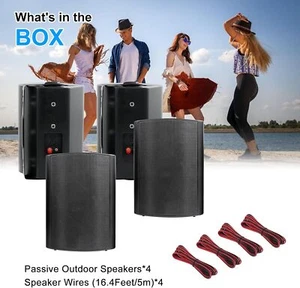 Herdio 4X6.5" Outdoor Indoor Speakers Wired Wall Mount Yard Garden Pool Speakers - Picture 1 of 28