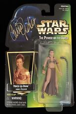 Carrie Fisher Slave Leia Signed POTF Action Figure Auto 10 BAS (Grad Collection)