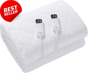 King Electric Blanket 350GSM Cotton Quilted anti Bacterial 8 Heat Settings - Picture 1 of 12