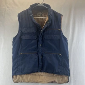 Sears Fieldmaster VTG Men's Blue Full Zip Pocketed Puffer Vest Size Large - Picture 1 of 19