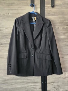 Etcetera Blazer Jacket Women's Size 10 Black Stretch Button - Picture 1 of 3