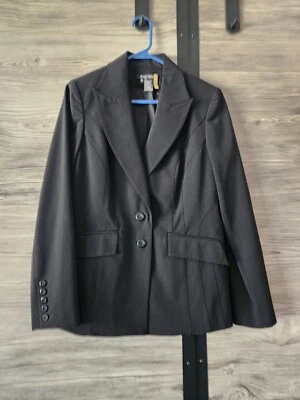 Etcetera Blazer Jacket Women's Size 10 Black Stretch Button - Image 1 of 3