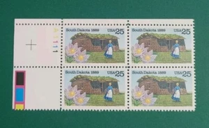 US Stamps Plate Block Scott #2416 25c South Dakota Statehood MNH. Free shipping! - Picture 1 of 2