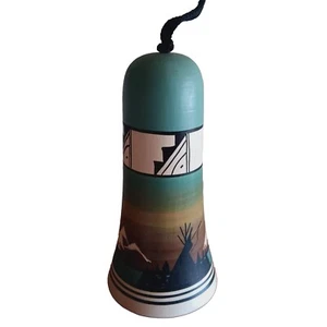 Campana de cerámica navajo vintage - firmada por artista, decoración artesanal del suroeste - Imagen 1 de 5