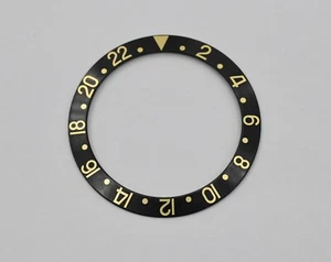 Genuine Rolex GMT Ref 16713 Watch Bezel Insert Black Gold #3 - Picture 1 of 2