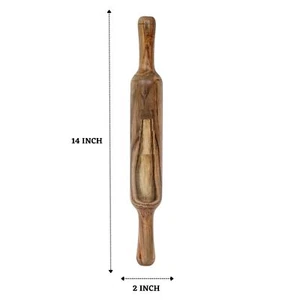 Wooden Multi-Shaded Wooden Belan For Roti 14 x 2 Inch - Picture 1 of 5