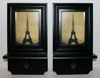 2 Hanging Pictures Frames: Eiffel Tower: Michael Bryant w/ Shelf & Hook 14.5"x8"