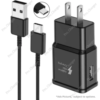 Adaptador de corriente cargador rápido USB C tipo C cable de carga para Android Samsung Galaxy Foto 1 de 4