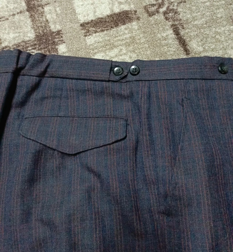 Traje a rayas clásico a medida vintage años 60 todo estambre 3 botones Foto 1 de 4