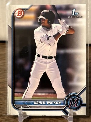 Kahlil Watson Miami Marlins 2022 Bowman Paper 1st Prospect card #BP-3 - Image 1 of 2