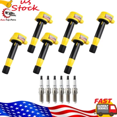 6Pcs UF603 Ignition Coils & Spark Plugs for (2009-2014) Acura MDX RL TL ZDX 3.7L - Image 1 of 4