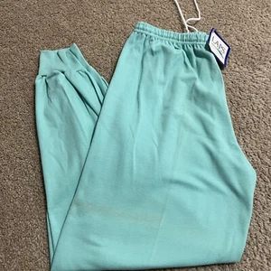 Vtg LAPS 90s XL Color Sweat Pants USA Made Teal NWT DEADSTOCK - Picture 1 of 7