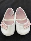 Janie And Jack EUC White Faux Patent Pink Bow Mary Jane Shoe-4 (6-12 Mos)