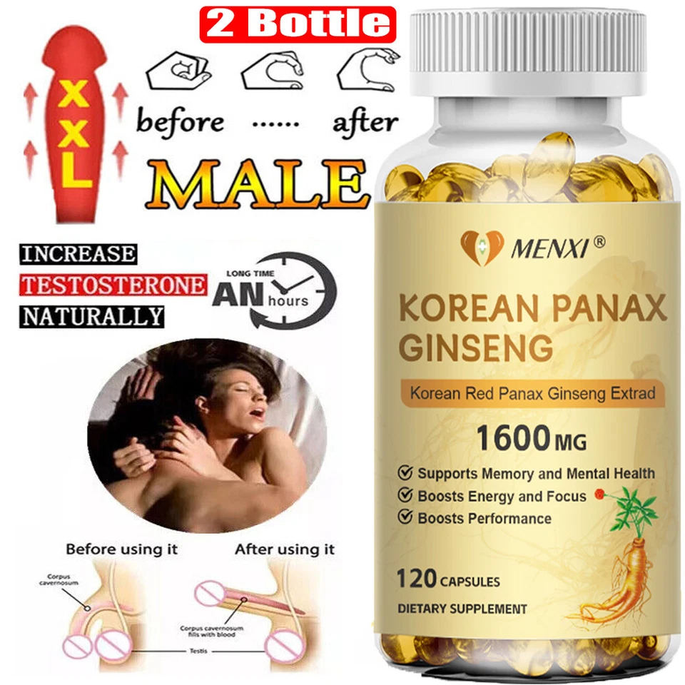 Korean Red Panax Ginseng 1600mg - Extra Strength Highest Potency - 240 Capsules - Image 1 of 4