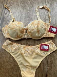 Marie Jo Bügel-BH-Set 80B NEU ungefüttert + String 42 Modell Umbria in Mandarine - Bild 1 von 6