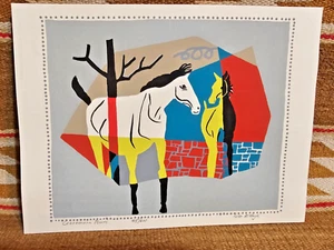 Beautifl signd John McHugh Silkscreen Connemara Horses Santa Fe artist architect - Picture 1 of 7