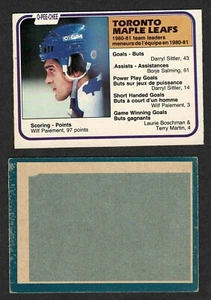 1981-82 O-Pee-Chee #326 'No-Black-on-Back', Leafs' Wilf Paiement Variety - Bild 1 von 5