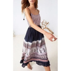 ULLA JOHNSON Beverly Midikleid indisch Blumen Baumwolle Voile Gr. 4 S Indigo Boho - Bild 1 von 13