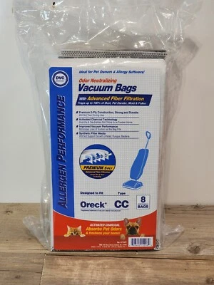 (8) Vacuum Bags for Oreck XL Upright Type CC, CCPK80H Charcoal Odor Reducing - Image 1 of 3